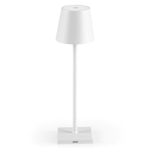 LED asztali lámpa, kültéri – beltéri, vezeték nélküli, érintéssel, 38 cm, fehér